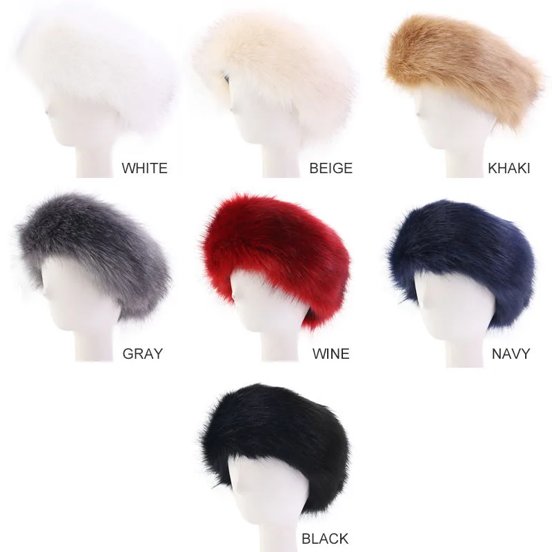 Зимняя Теплая повязка из искусственного меха плюшевые наушники имитация лисьего