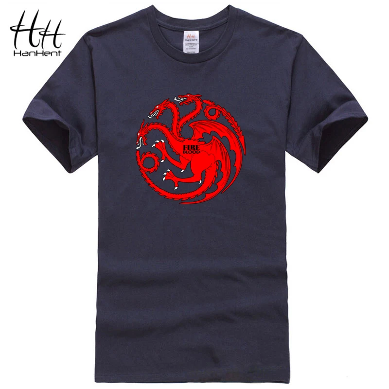 HanHent targaryen футболка с драконом Мужская 3d хлопковая Повседневная Летняя