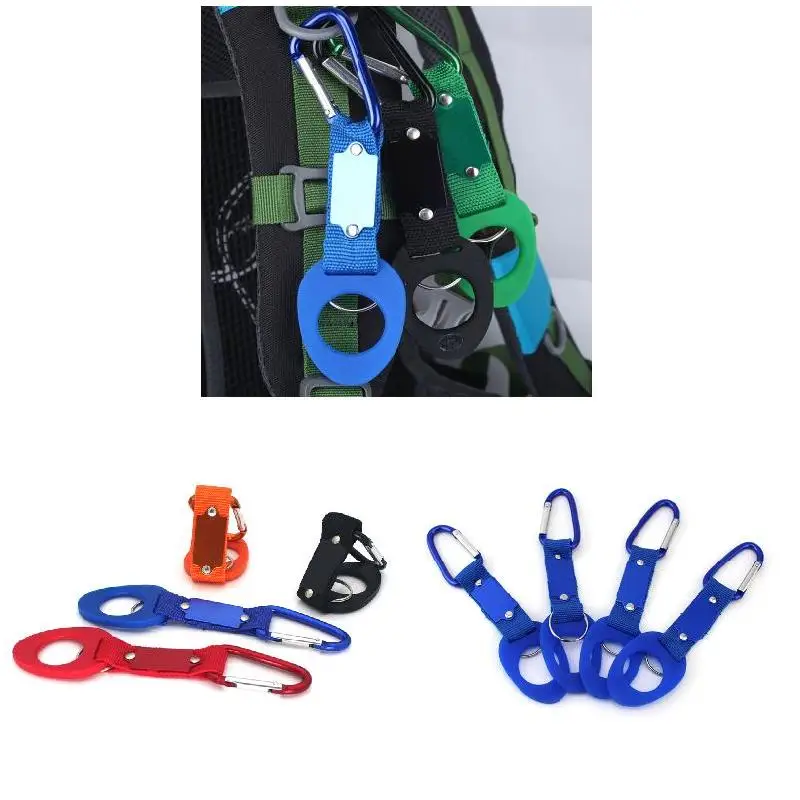 

Newly 4pcs Hiking Camping Carabiner Water Bottle Holder Rope Buckle Hook Travel Kits