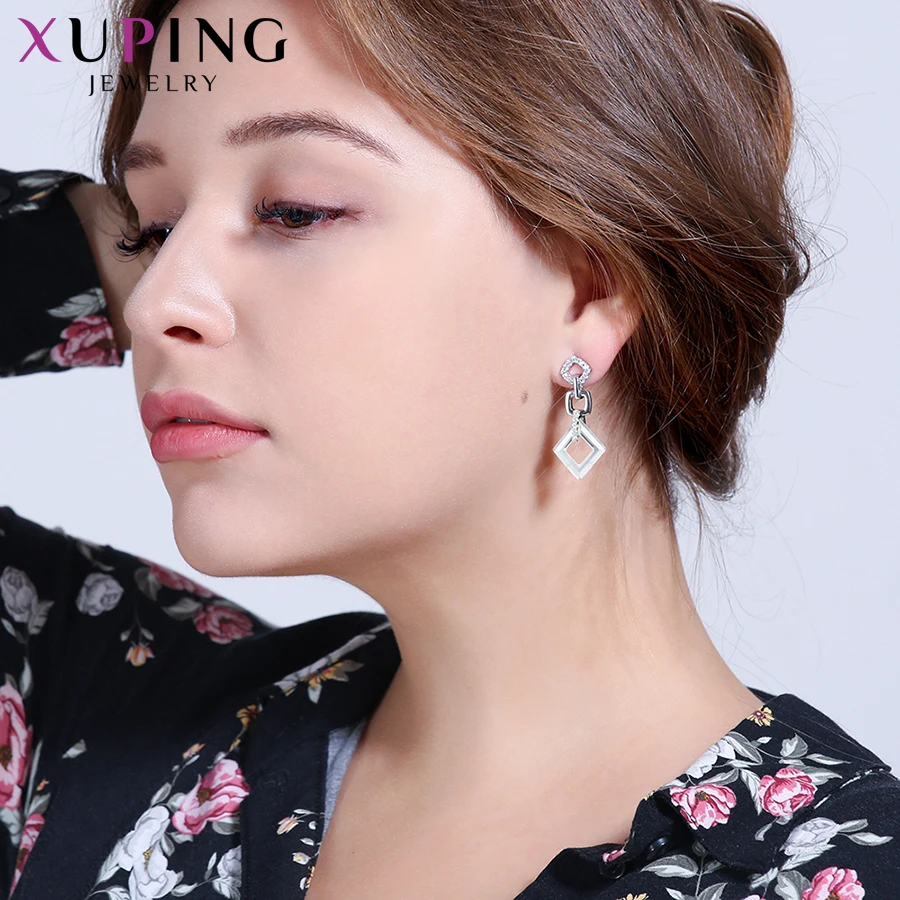 Xuping, изысканные цветные серьги, высокое качество, кристаллы от Swarovski, цветное покрытие, для женщин, подарок на день Святого Валентина, S89-202