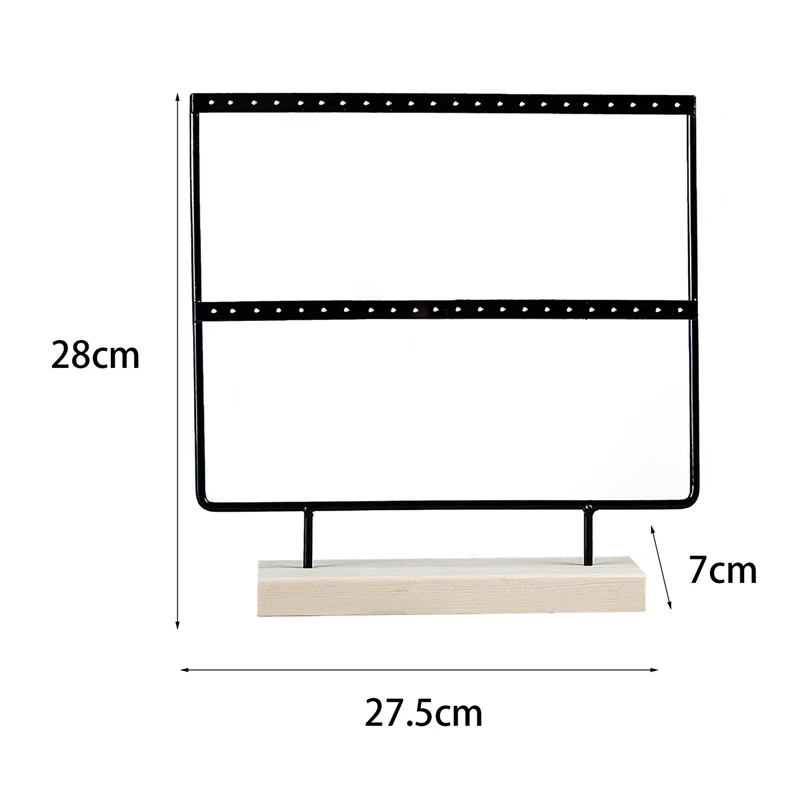 

Earrings Presenting Rack Wooden Base Metal Ear Studs Pendant Jewelry Holder Display Stand Organizer
