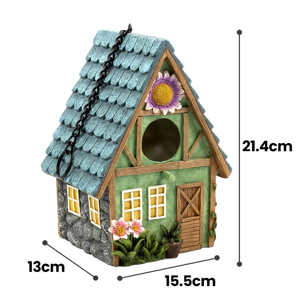 

Parrot House Shelter Courtyard Garden Outdoor Bird Cabin Decoration Hanging Bird Nest Cage Resin Pet Bedroom Art Crafts