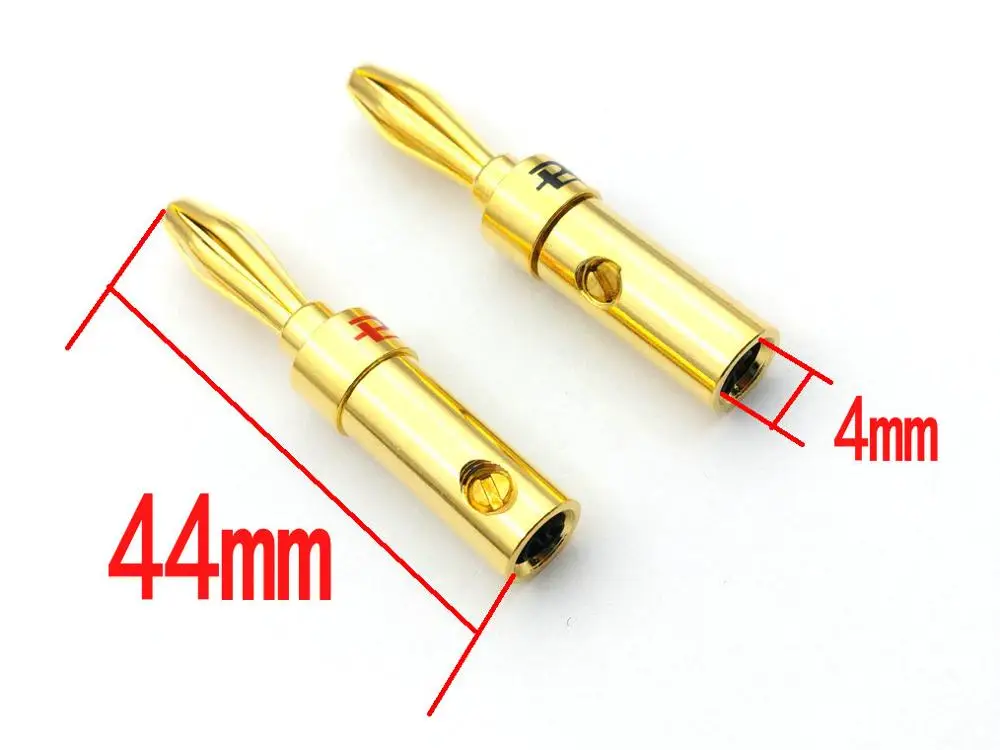 20 шт. латунь 4 мм разъем типа &quotбанан&quot позолоченный динамик DIY аудио |
