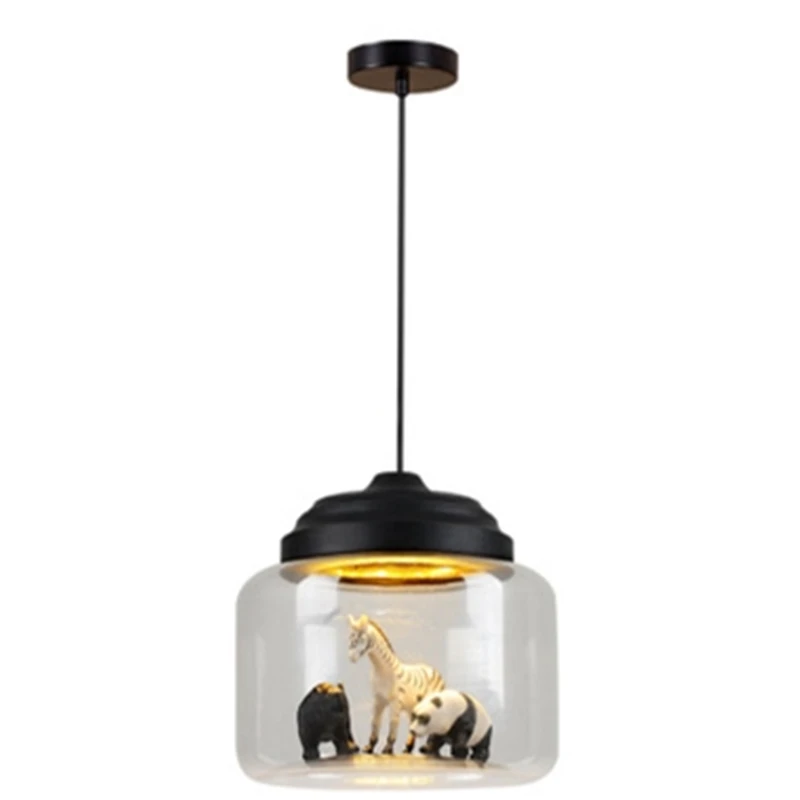 

Nordic Creative Glass Chandelier Children's Room Cartoon Animal Lamp Cafe Dining Room Living Room Chandelier