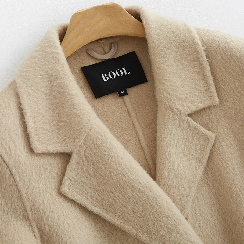 Женское шерстяное пальто из альпака осенняя куртка женские двухсторонние