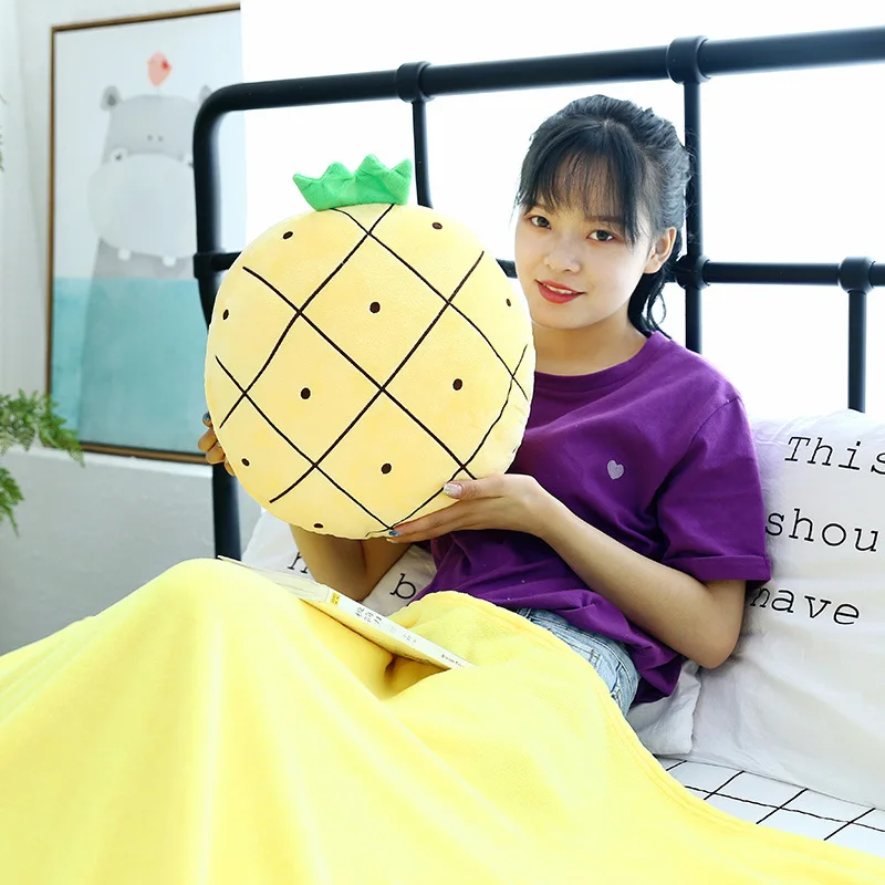 2 in 1 Pillow blanket filling fruit vegetables food Anti-stress soft creative pillow cushion plush girl hobby Children toy gift | Игрушки и