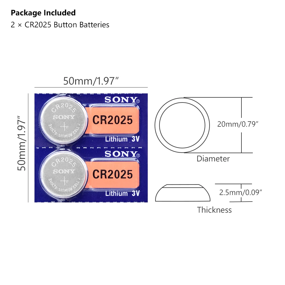 Литиевая батарея SONY CR2025 CR 2025 ECR2025 DL2025 BR2025 KCR2025 L12 3 в 2 шт. | Электроника