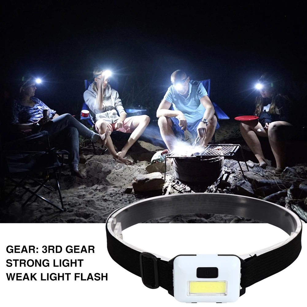 

Mini COB LED faro 3 modalità faro impermeabile torcia torcia Lanterna per pesca notturna in campeggio all'aperto