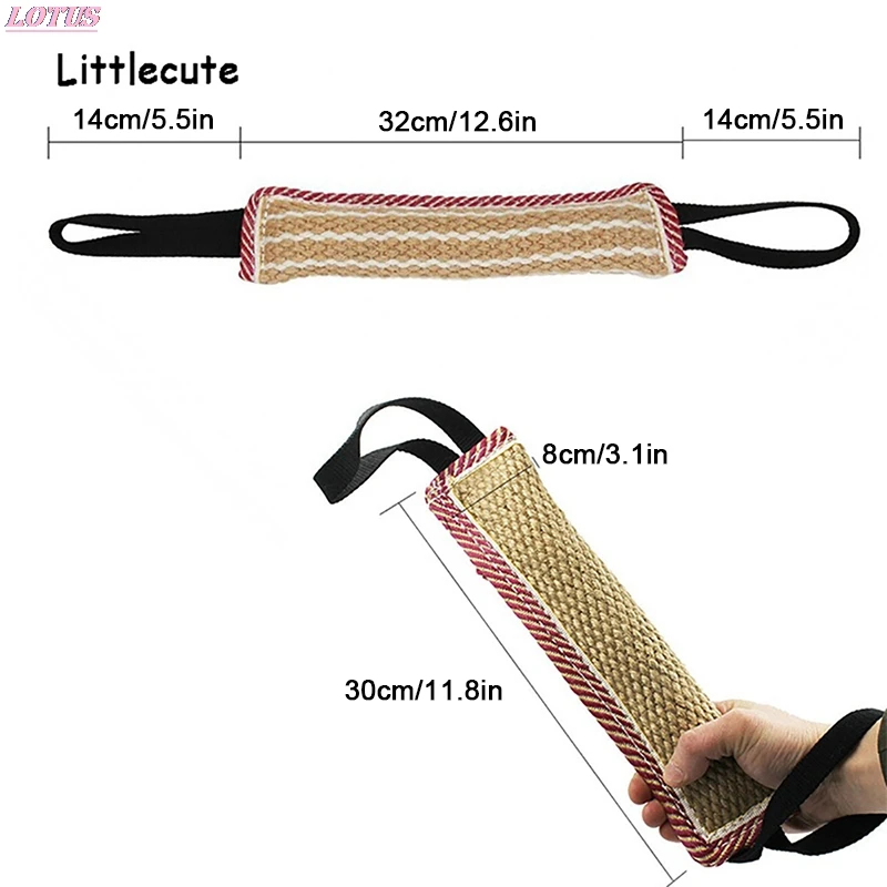

Durable Dog Training Tug Toy Bite Pillow Jute Bite Toy Sleeve with 2Rope Handles Large Dog Training Interactive Play Chewing Toy