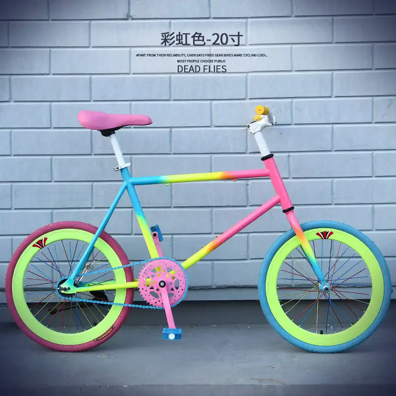 X-Front бренд углеродистая сталь 20 дюймов колеса задние педали тормоза fiets fixie женский дорожный велосипед фиксированная передача детский велосипед - Цвет: colorful