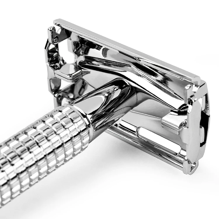 Классическая Безопасная бритва QSHAVE с короткой ручкой 8,7 см, с 5 лезвиями в подарок, посеребренный Эпилятор weishi, прямая Бритва для удаления волос