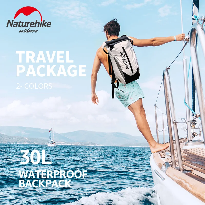 

Naturehike Waterproof 30L Leisure Backpacks Large Capacity Portable Beach Fishing Rafting 500D Sports Storage Bag