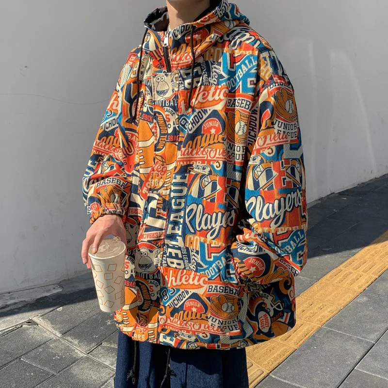 

Fashion Brand Printing Jacket Spring and Autumn 2021 New Pu Shuai Fried Street Coat Harajuku Style Handsome Coat