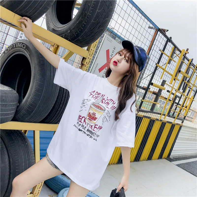 

Shirt Women HANoween Tshirt Short Sleeve Cotton FAN Shirt Women Amuk White
