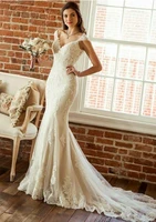 mermaid wedding dresses turkey 2021 lace appliques bridal dress custom made wedding gown vestidos de noiva plus size lcnm91