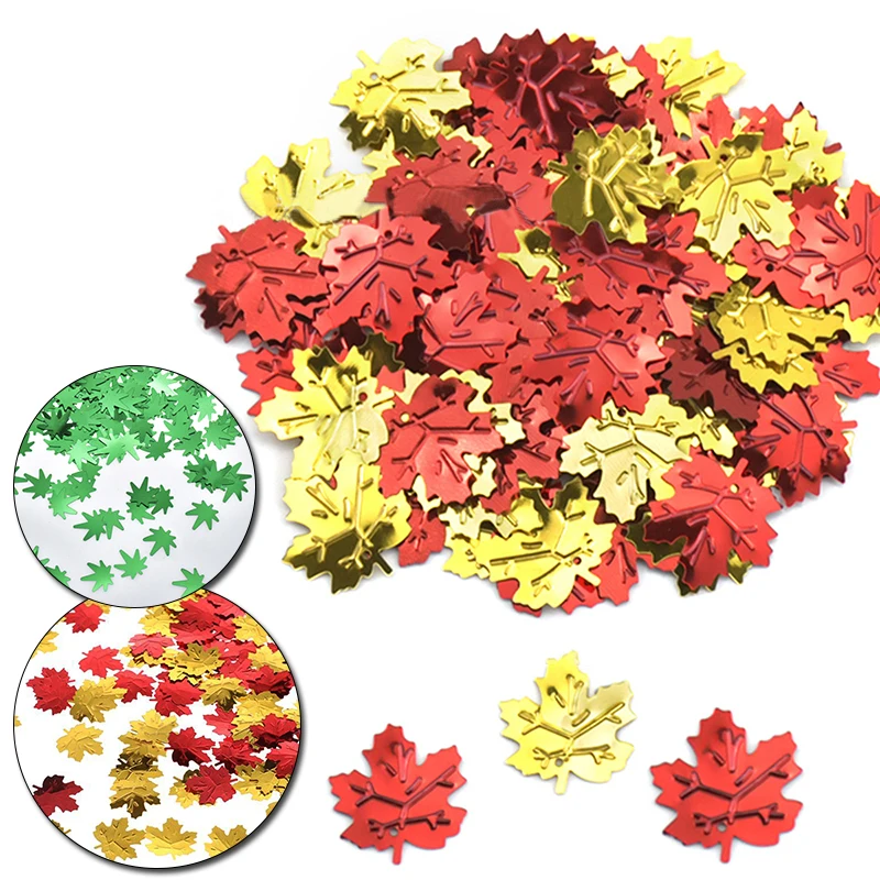 15 гр. пластиковый красный кленовые листья конфетти блестки блеск шар филлеры для