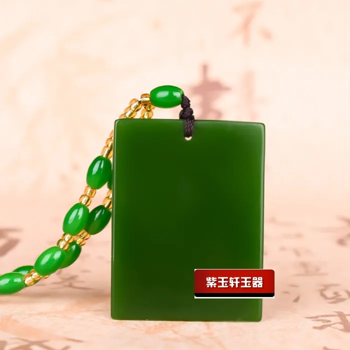 

CHINESE GREEN JADE MAO ZEDONG PENDANT NECKLACE CHARM JEWELLERY FASHION ACCESSORIES HAND-CARVED MAN WOMAN LUCK AMULET NEW