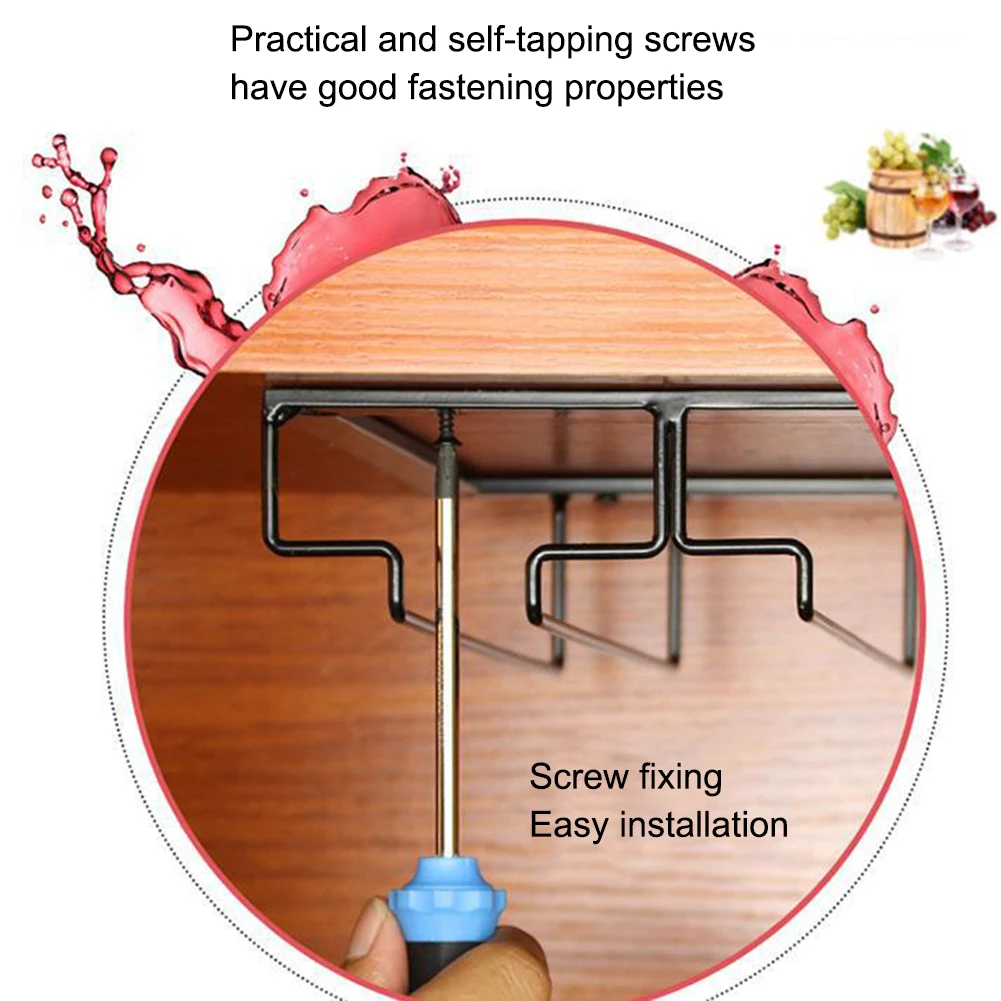 Вино Стекло es держатель для крепления на подвесная полка Кухня бар настенный
