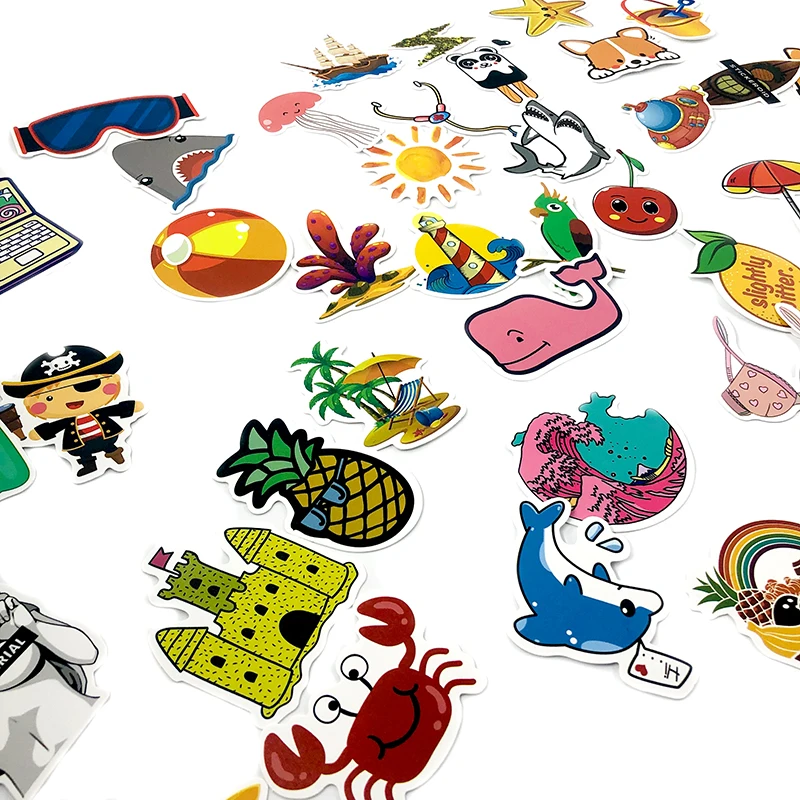 

50Pcs Cartoon Cute Simple And Fresh Vsco Sticker For Refrigerator Skateboard Suitcase Scrapbook Graffiti Children's Toy Stickers