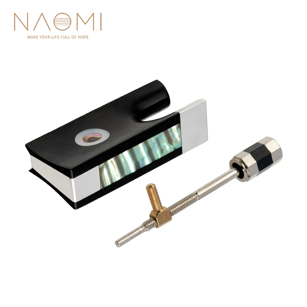 

NAOMI Ebony Frog Paris Eye Inlay Abalone Slade Cupronickel Accessories w/ Bow Buttons &Eyelet &Screws Set For 4/4 Violin Bow