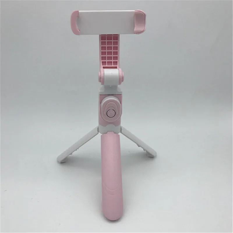pink XT-09 3 в 1 беспроводной Bluetooth селфи палка складной мини штатив ручной монопод с пультом дистанционного управления для IPhone huawei samsung - Цвет: pink XT-09
