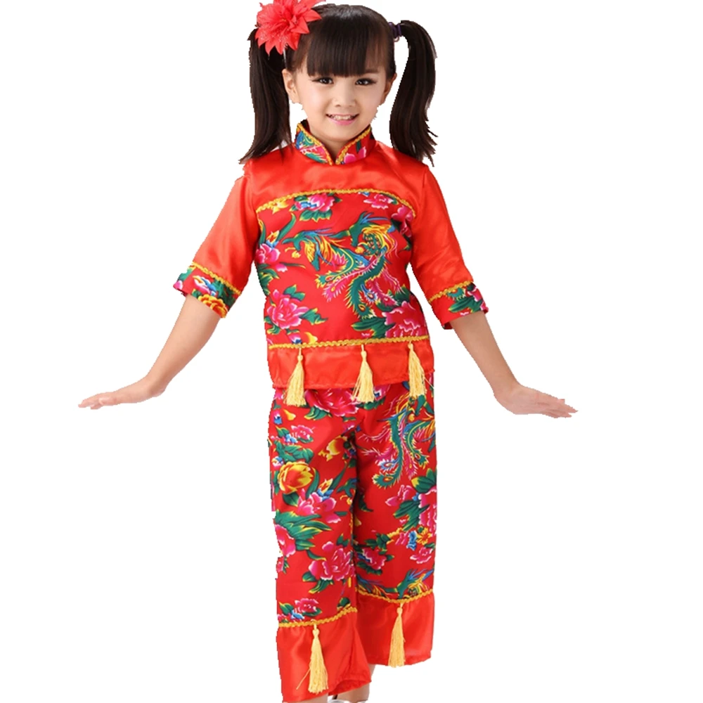 Костюм китайского народного танца Восточная танцевальная одежда для девочек