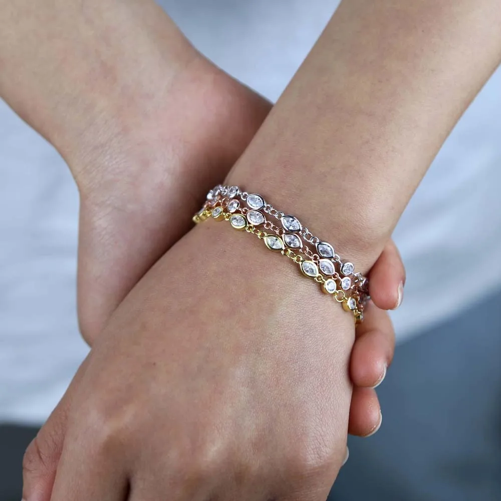 Женский браслет из серебра 925 пробы с фианитом 16 + 5 см | Украшения и аксессуары