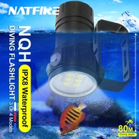 natfire professional led diving flashlight 30000lumens underwater 80m waterproof scuba dive lights for outdoor photography video