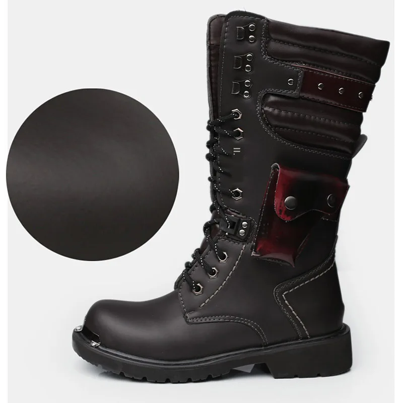 Мужские высокие боевые ботинки на шнуровке модная мужская обувь британские