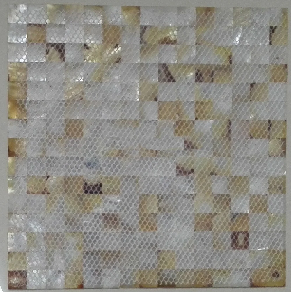 

Groutless Yellow Butterfly Shell Mosaic Tile Natural Mother Of Pearl Oyster Bathroom Kitchen Villa Hotel Wall Sticker Square