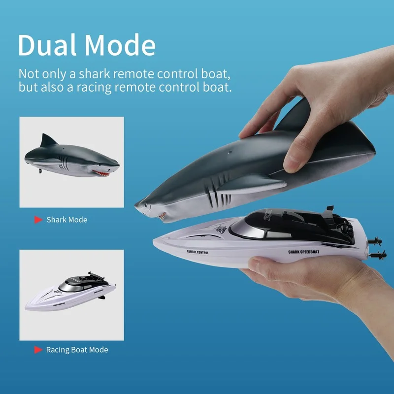

2.4G Simulation Shark Remote Control Boat High-Speed And Long-Lasting Endurance Children's Electric Water Boat Toy Boat