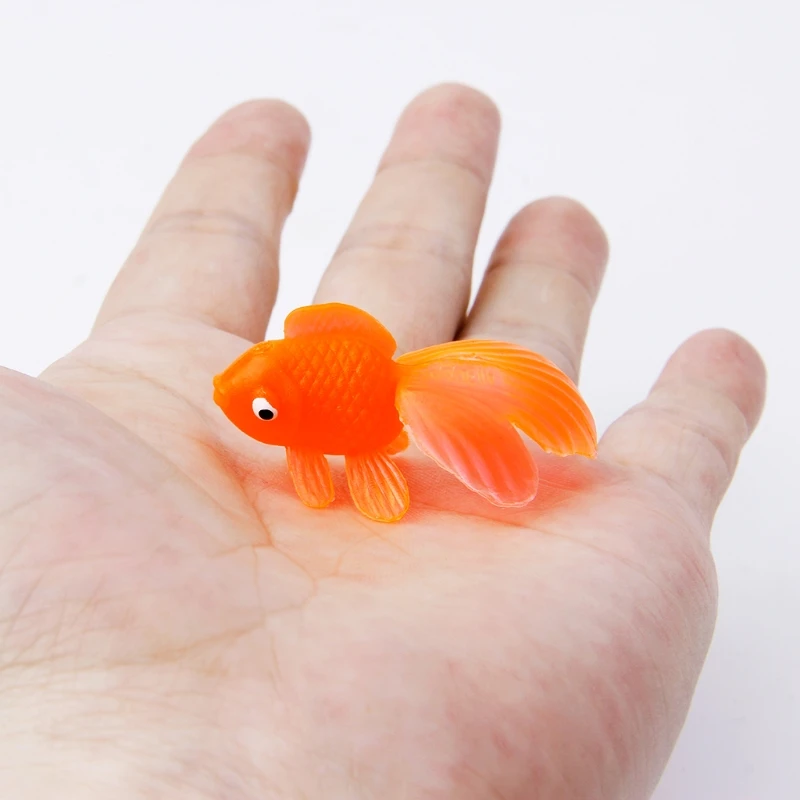 

20pcs Rubber Simulation Small Goldfish Gold Fish Kids Toy Decoration Bath Toy