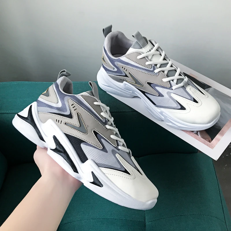 

Hot High Sneakers Men Knit Upper Breathable Men Casual Shoes Chunky Sneakers Trainers Adult Male Zapatos Comfortable Shoes