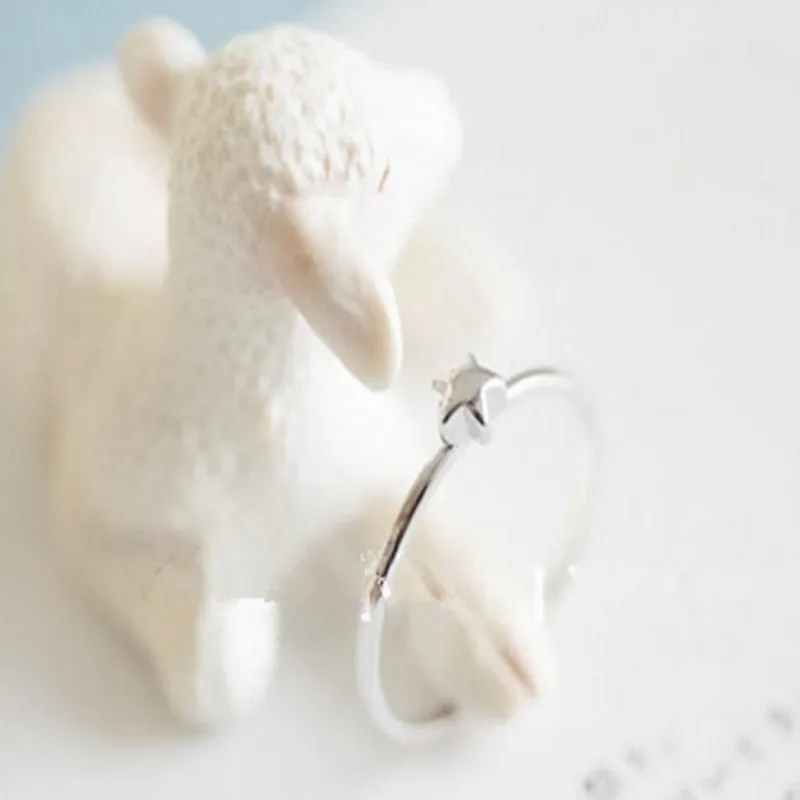 Модные кольца со звездами милые трехмерные с маленькой пентаграммой|star ring|fashion