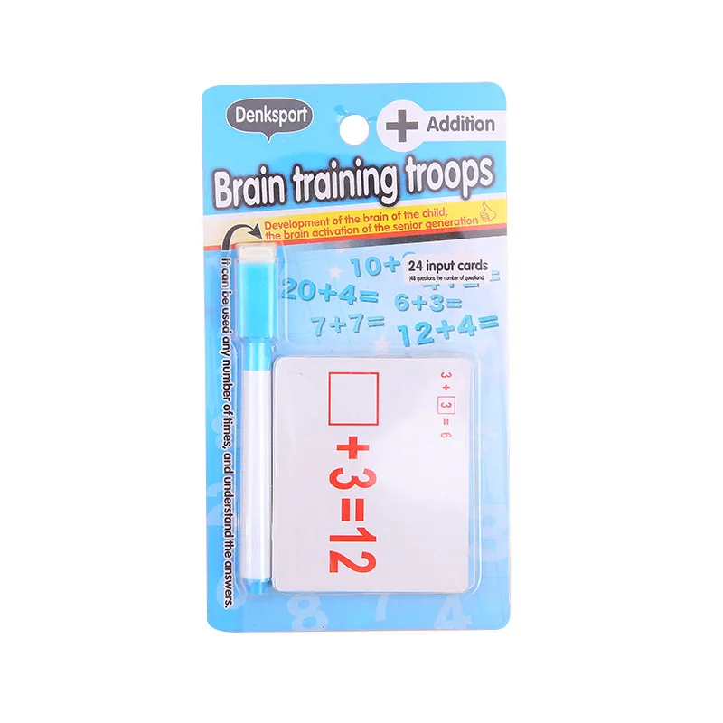 24 шт. Детские Монтессори Обучающие математические карточные игрушки сложение