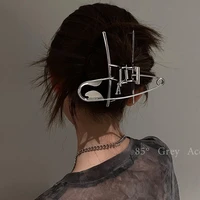 large pin metal hairpin back head grabbing clip net celebrity niche new shark clip headdress hair accessories female summer