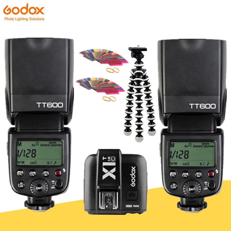 

Беспроводная вспышка Godox TT600 2,4g для камеры, быстрая Синхронизация с передатчиком X1T-C / N / S для Canon, Nikon, Sony