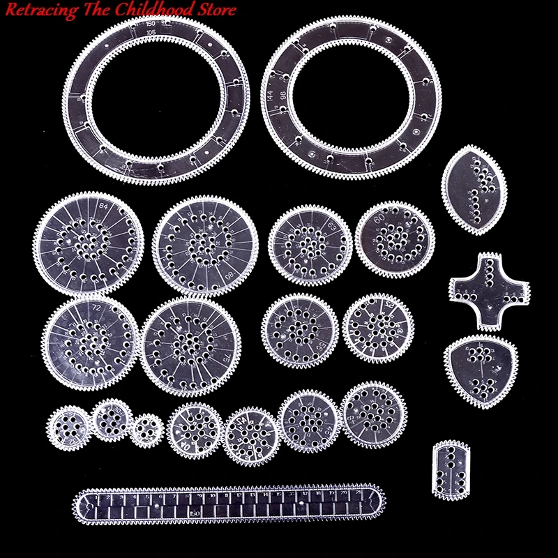 

1set Spirograph Deluxe Set Design Tin Set Draw Spiral Designs Interlocking Gears & Wheels Draw Educational Toys