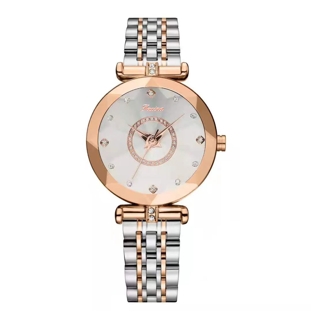 Super Luxury Rose Cold  Watches for Women Blue Crystal Spinning Cut Glass Watches Lady Waterproof  Quartz Watch + Gift Box