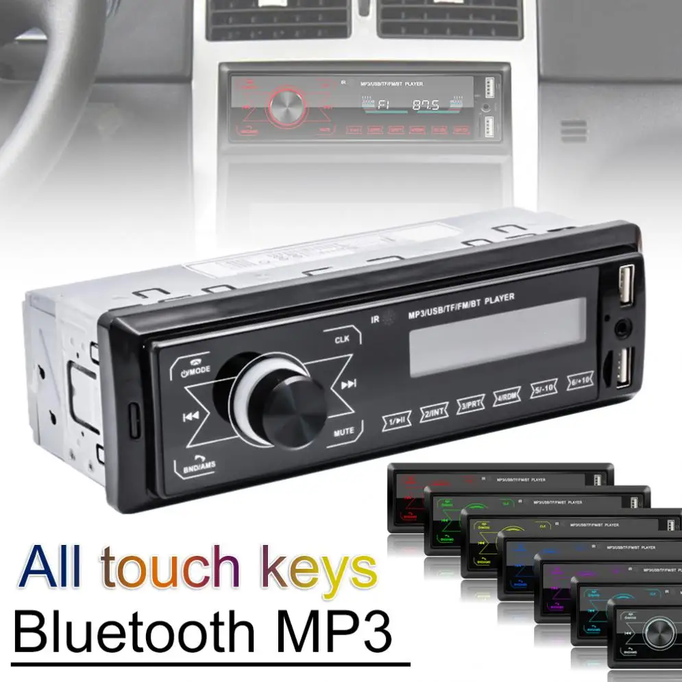 

4 x 60W 1 Din 4CH In Dash Dual USB 12V Bluetooth-compatible Car Radio MP3 Player Vehicle Stereo Audio with Remote Control