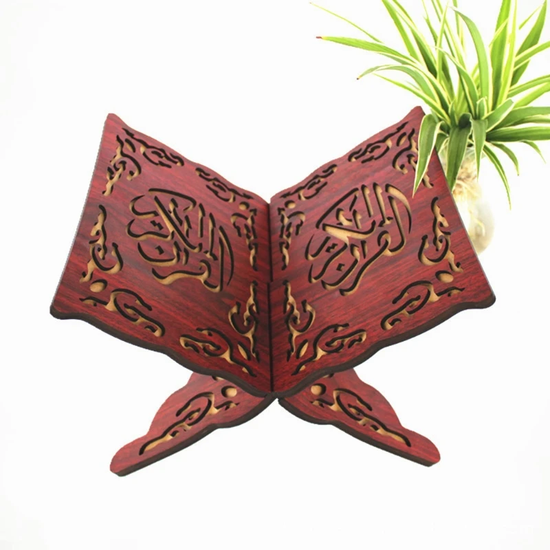 

Eid Mubarak Wooden Book Shelf Islam Bible Books Storage Display Rack Book Stand