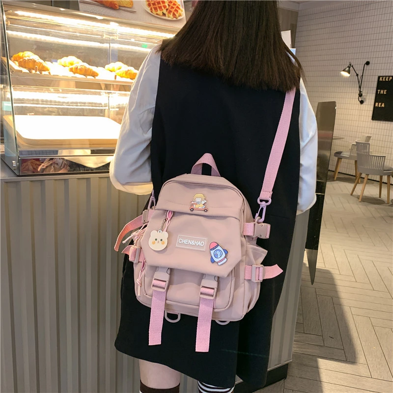 

Small Women's Backpack Girls School Bag Waterproof Nylon Fashion Japanese Casual Young Girl's Bag Female Mini New