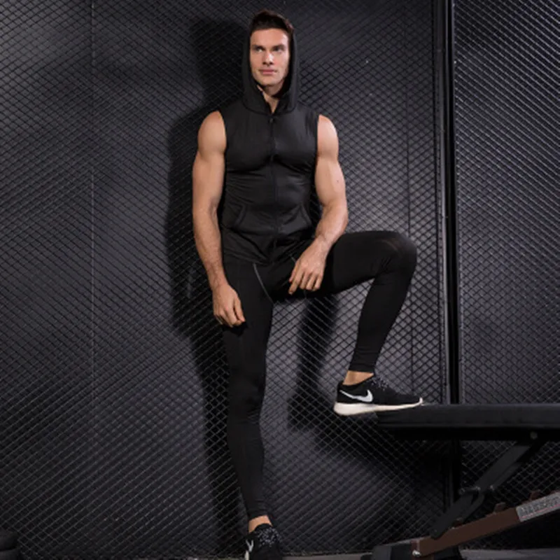 Мужские беговые куртки без рукавов с капюшоном спортивный жилет для мальчиков