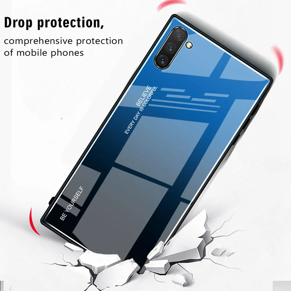 Чехол Floveme из закаленного стекла с градиентом для Samsung A50 A40 S10 Note 8 9 10 Pro S8 S9 S10e Plus