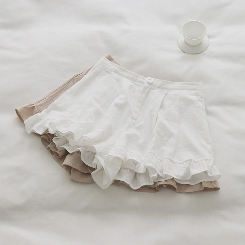 

Shorts Women Summer Solid White Harajuku Casual Sweet All-match Students Chic Shorts Women Clothing