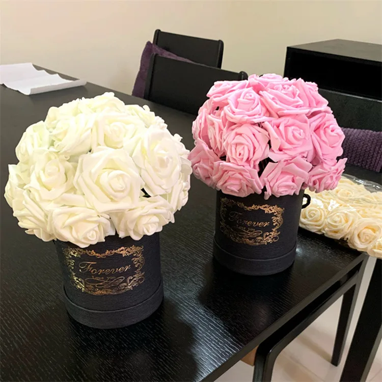 

10/25pcs 7cm Artificial Flower PE Foam Rose Flowers Wedding Bride Bouquet Valentine Gift Home Decoration Scrapbooking Floral