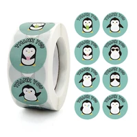 500 pcs 1 inch cartoon animal penguin thank you label stickers for child gift card party birthday package wrapping baking