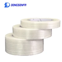 dongsenfa 25mroll transparent glass fiber tape transparent striped single side adhesive tape sticky for fixing and packing