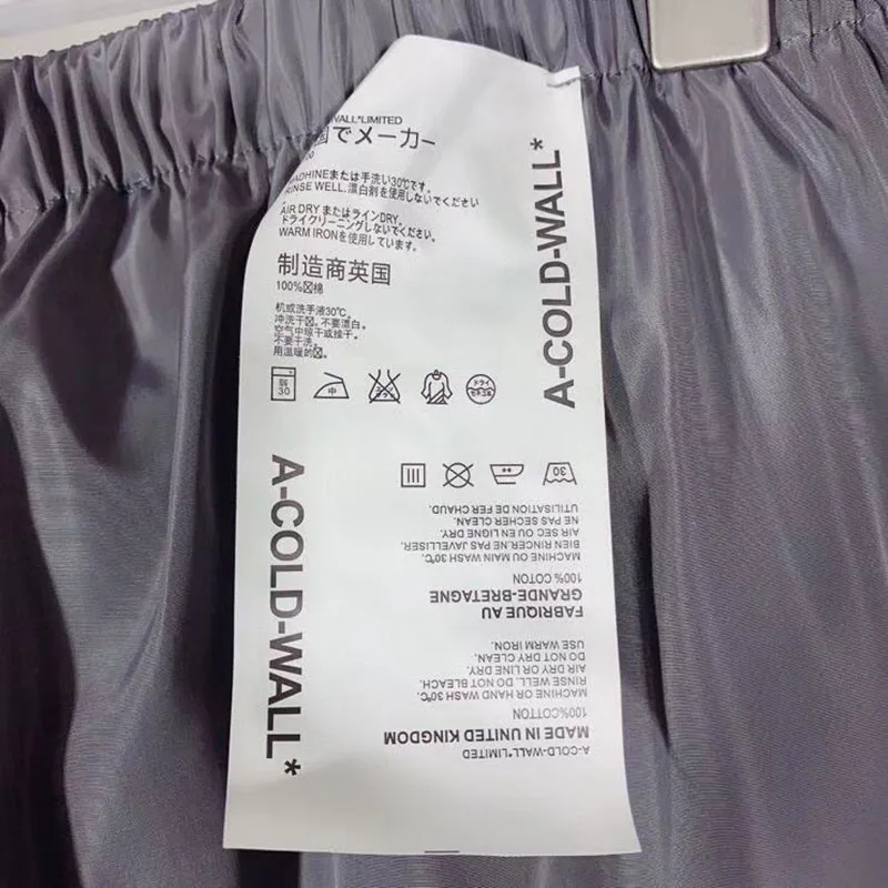 

Real Tag A-COLD-WALL* Nine Cents Pants Men Women 1:1 Best Quality Nylon ACW Trousers Casual Streetwear Joggers A COLD WALL Pants