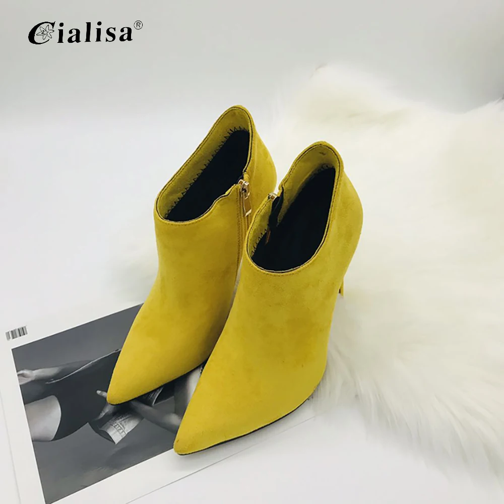 

CIALISA Ankle Boot Thin Heel Summer Winter Pointed Toe Fashion Super High Heel Women Boot 2020 New Design Large Size 40-45 Shoes